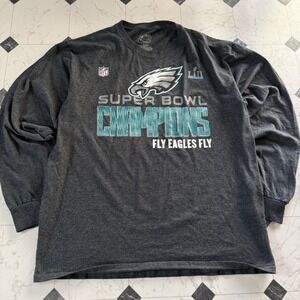 Philadelphia Eagles Super Bowl LII Champions Long Sleeve Shirt Gray Large NFL Pr